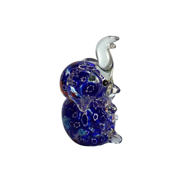 Venetian Millefiori Art Glass Elephant Figurine Paperweight 4.5" - Picture 3 of 7